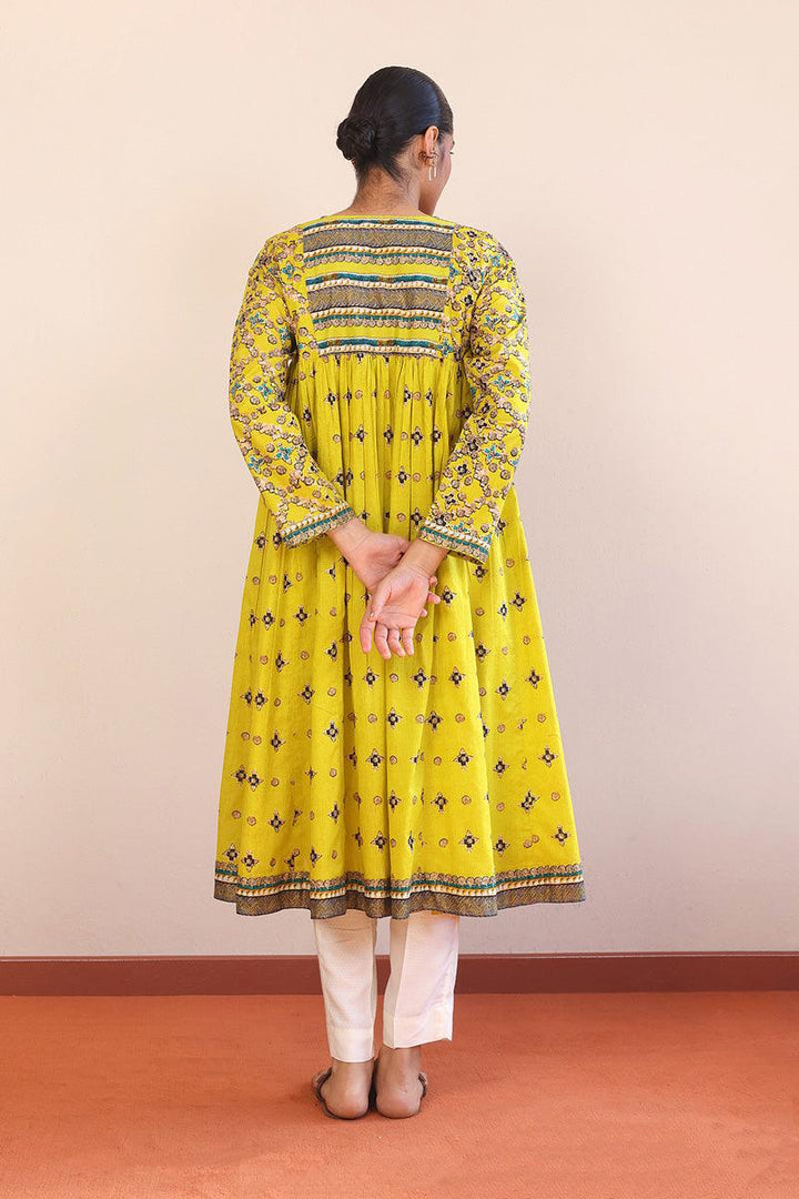 Generation - Zarnigar Frock - Yellow - Lawn - 1 Piece