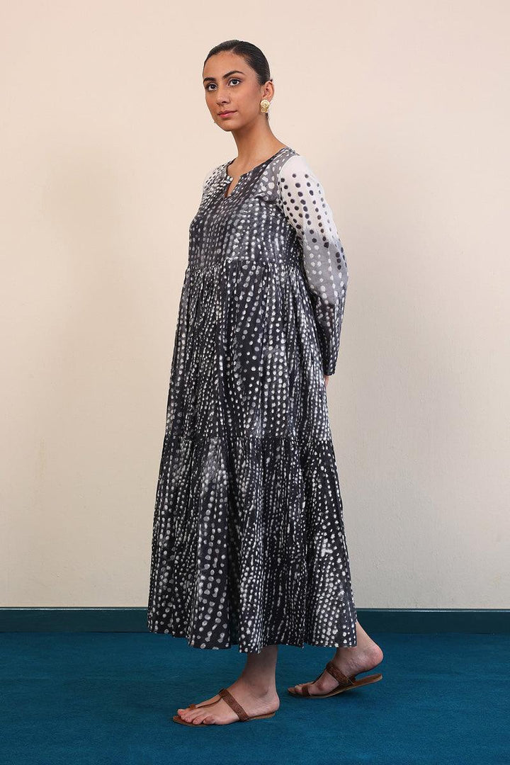Generation - Slash Tiered Dress - Black - Lawn - 1 Piece