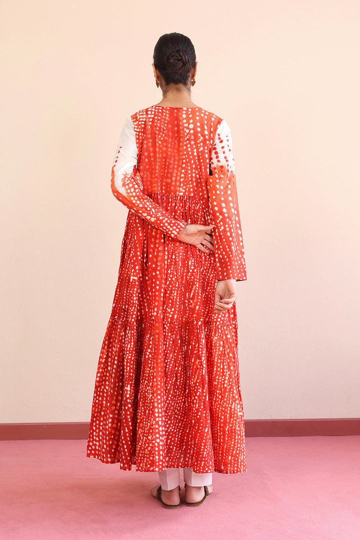 Generation - Slash Teired Dress - Red - Lawn - 1 Piece