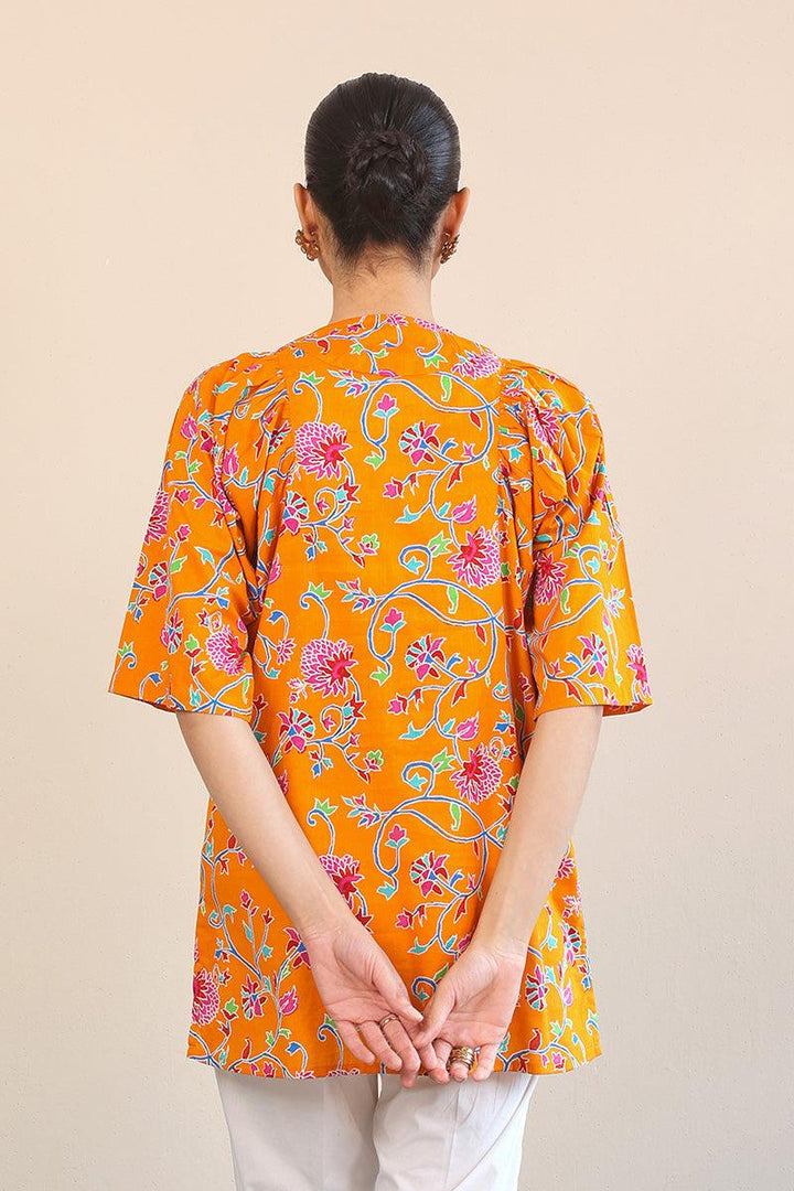 Generation - Kani Floral Top - Orange - Lawn - 1 Piece
