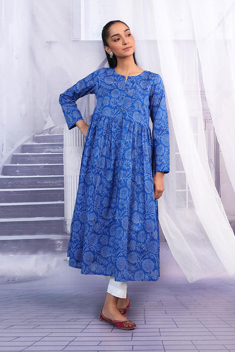 Generation - Mehtab Flared Dress - Blue - Lawn - 1 Piece