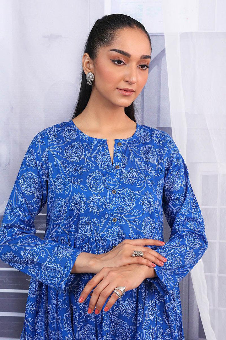 Generation - Mehtab Flared Dress - Blue - Lawn - 1 Piece