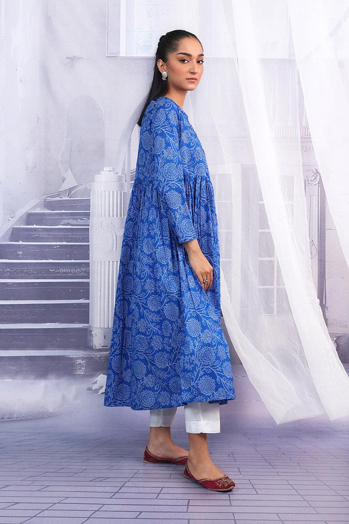 Generation - Mehtab Flared Dress - Blue - Lawn - 1 Piece