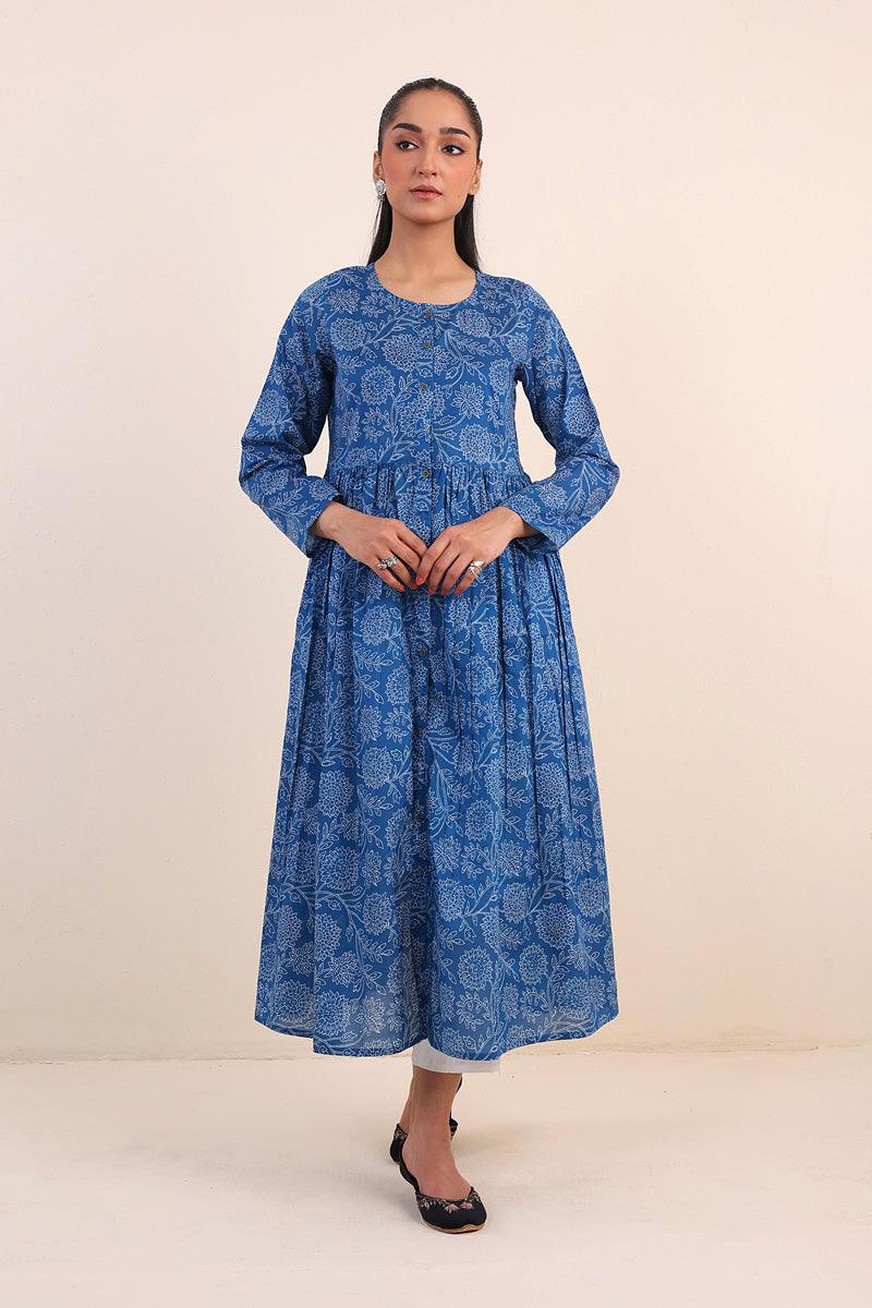 Generation - Mehtab Flared Dress - Teal - Lawn - 1 Piece
