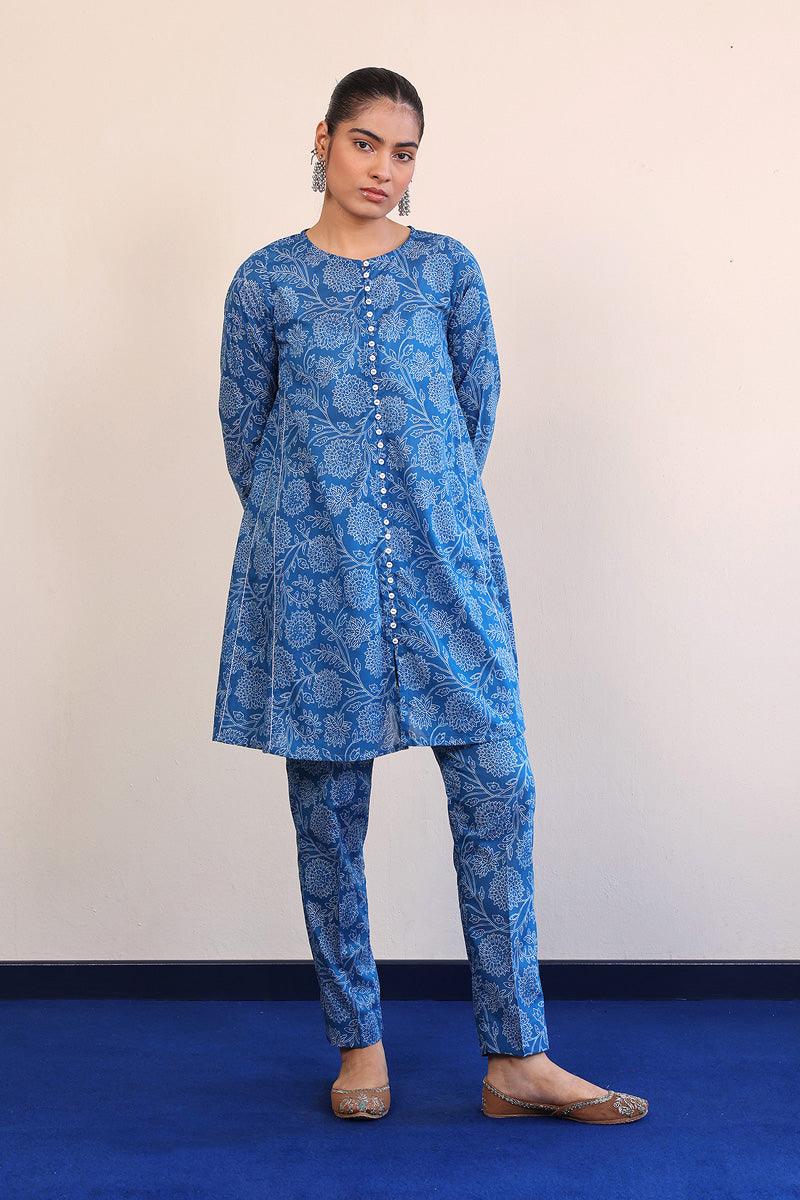 Generation - Mehtab Printed Set - Blue - Lawn - 2 Piece