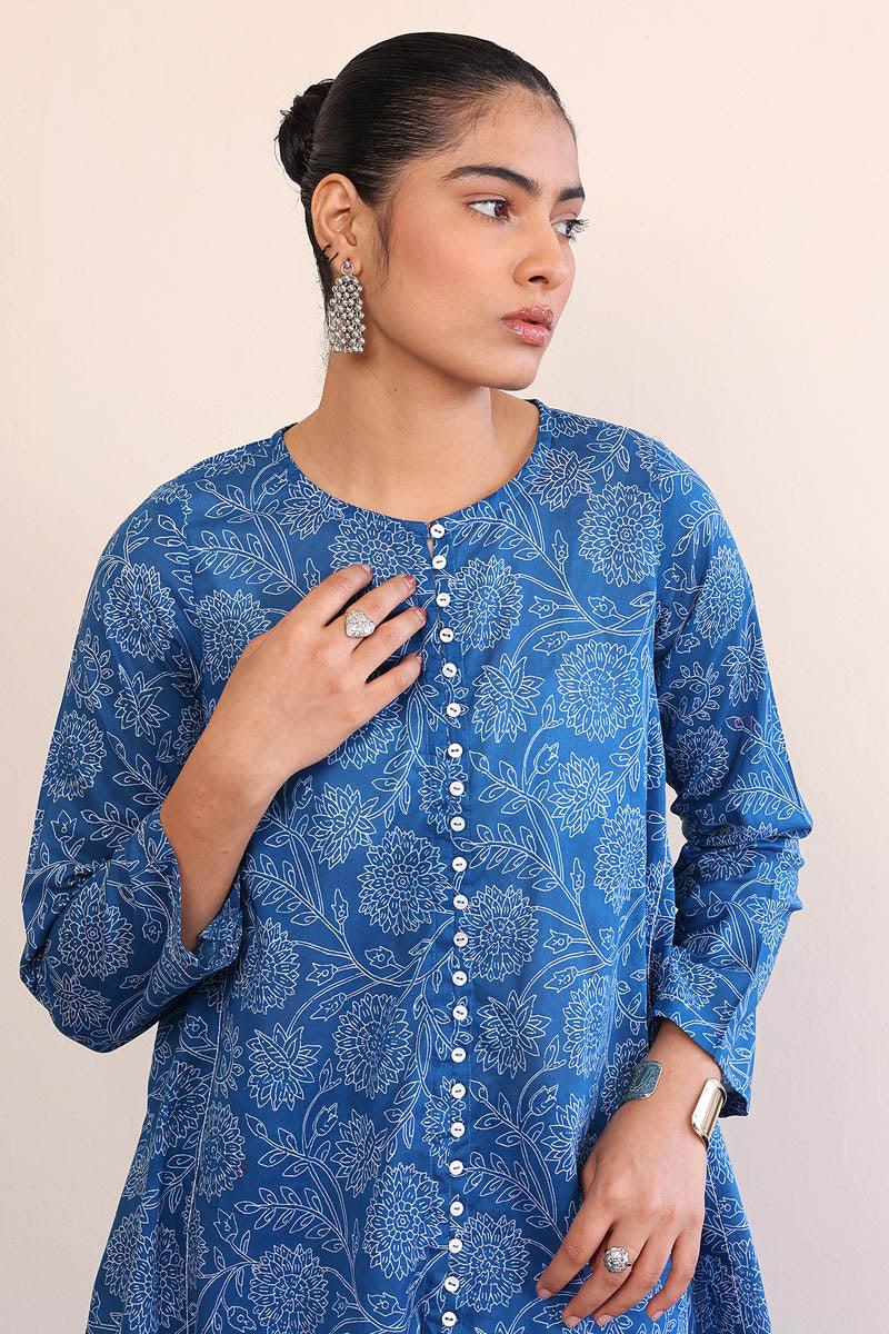 Generation - Mehtab Printed Set - Blue - Lawn - 2 Piece