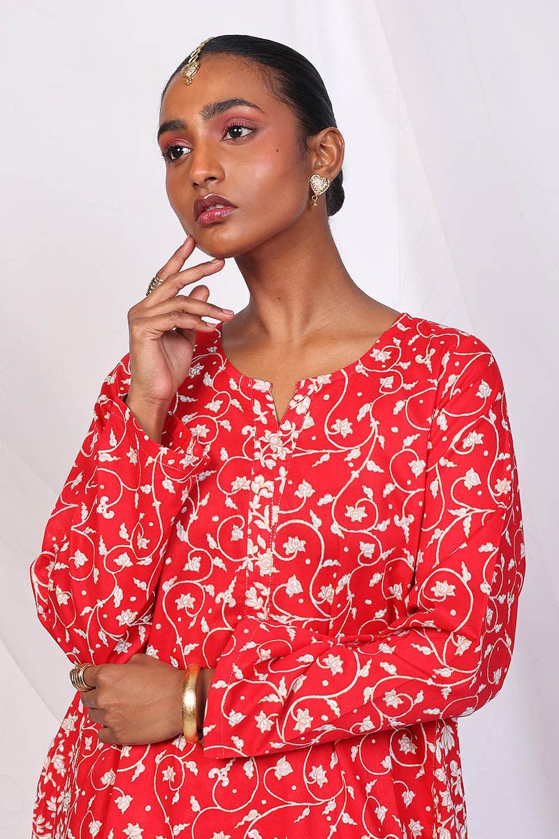 Generation - Mother Of Pearls Set - Red - Lawn - 2 Piece