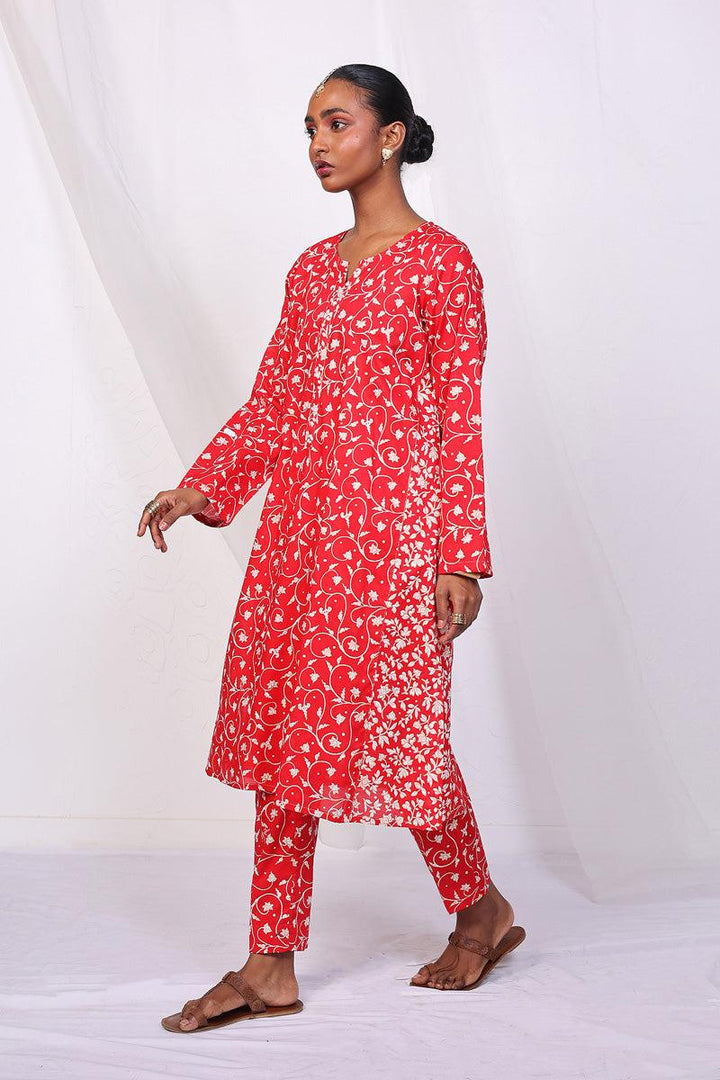 Generation - Mother Of Pearls Set - Red - Lawn - 2 Piece