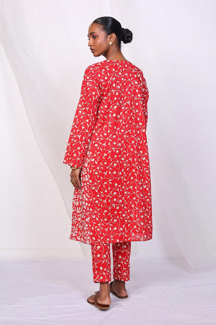 Generation - Mother Of Pearls Set - Red - Lawn - 2 Piece