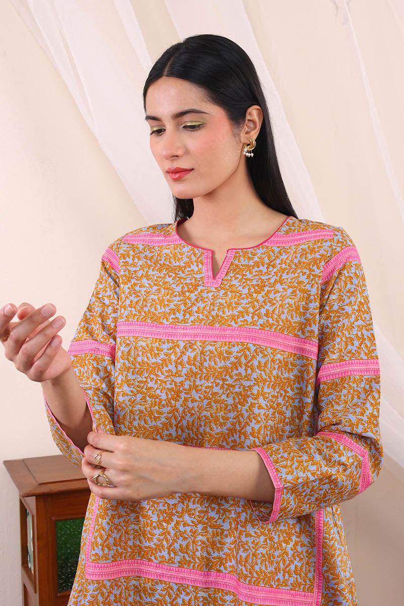 Generartion - Carnation Kurta - 1 Piece - Sky Blue - Lawn