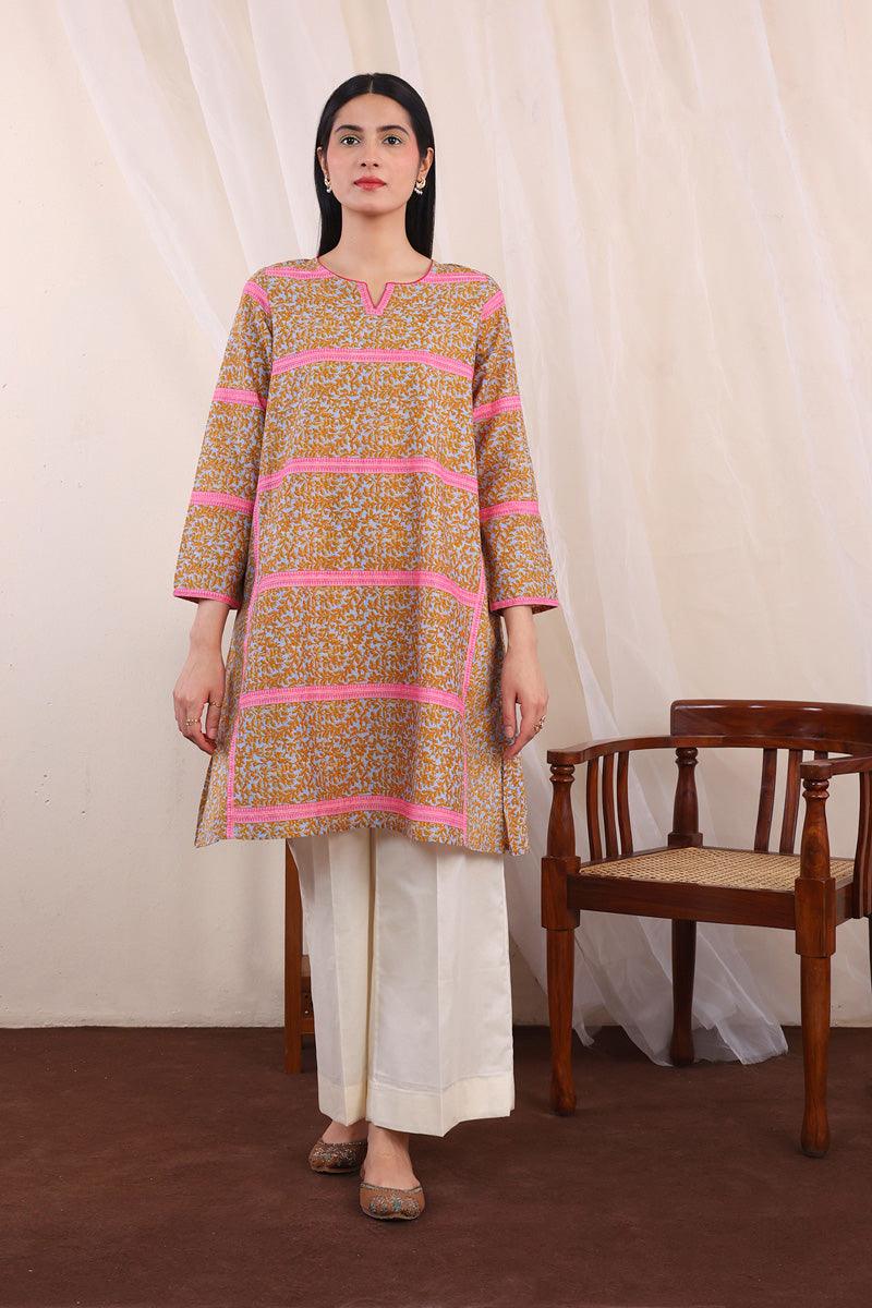 Generartion - Carnation Kurta - 1 Piece - Sky Blue - Lawn