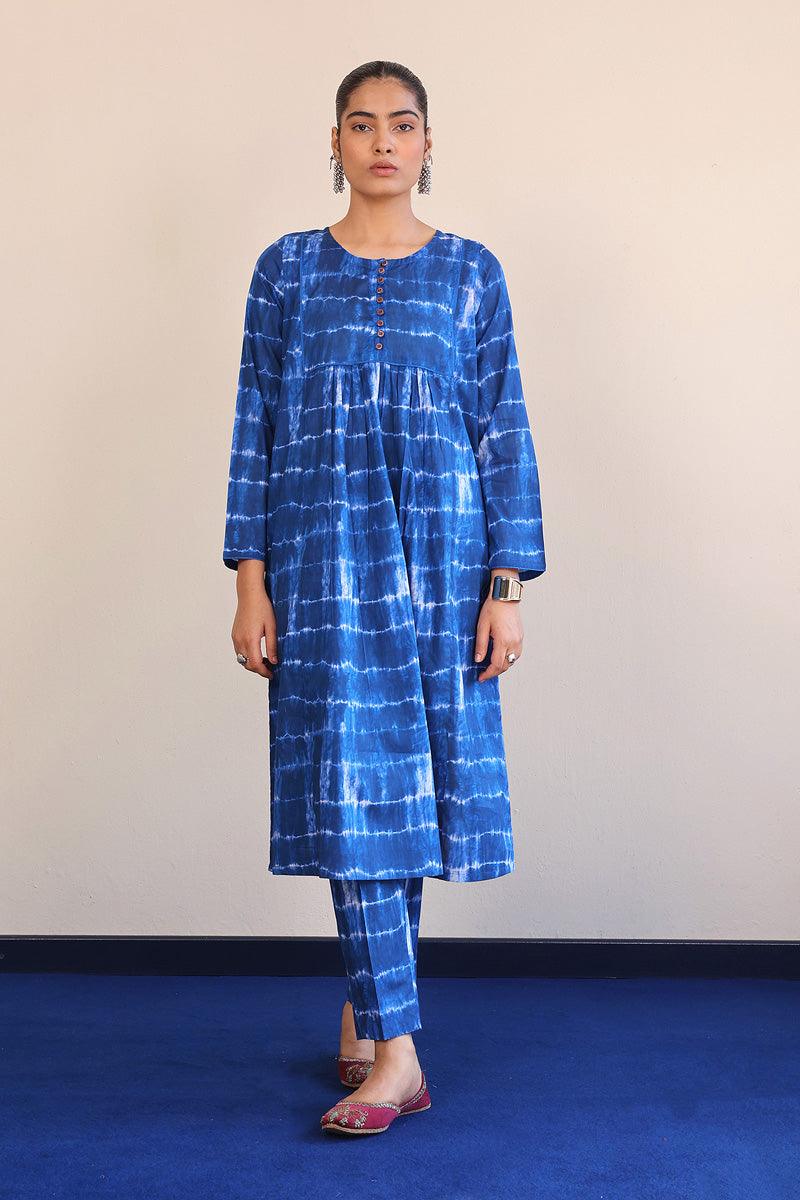 Generation - Mehtab Tie & dye Set - Blue - Lawn - 2 Piece