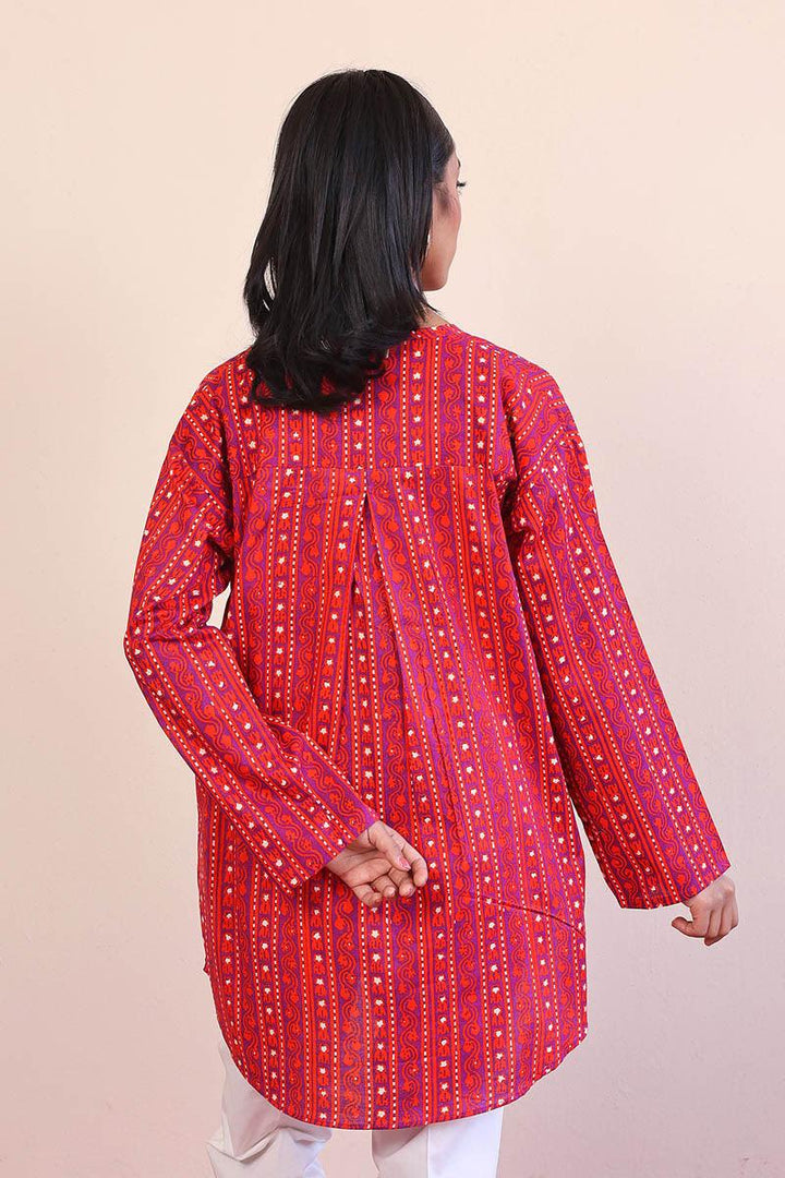 Generation - Mushrooms Kurti - Red - Lawn - 1 Piece