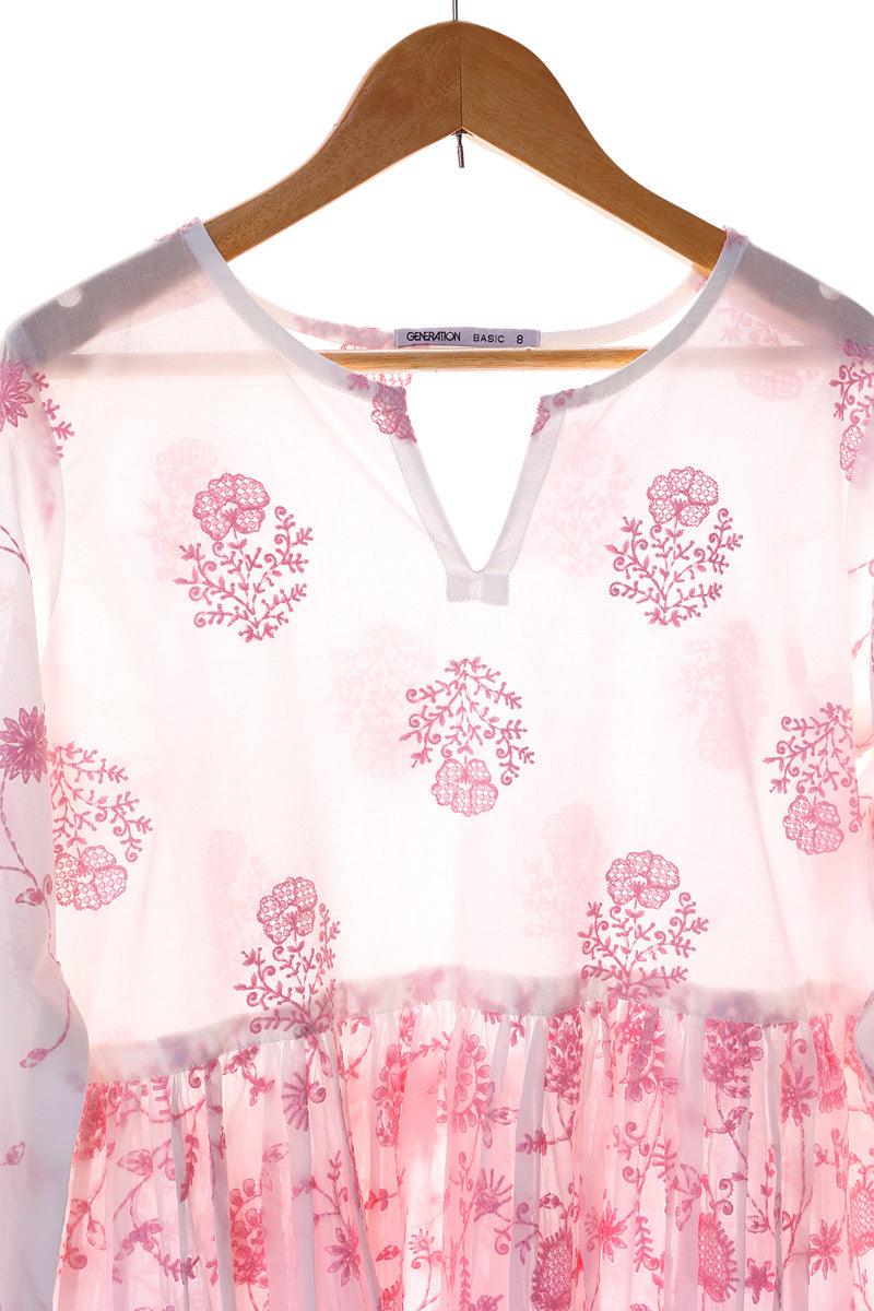 Generation - Bahar Peplum - Red - Lawn - 1 Piece