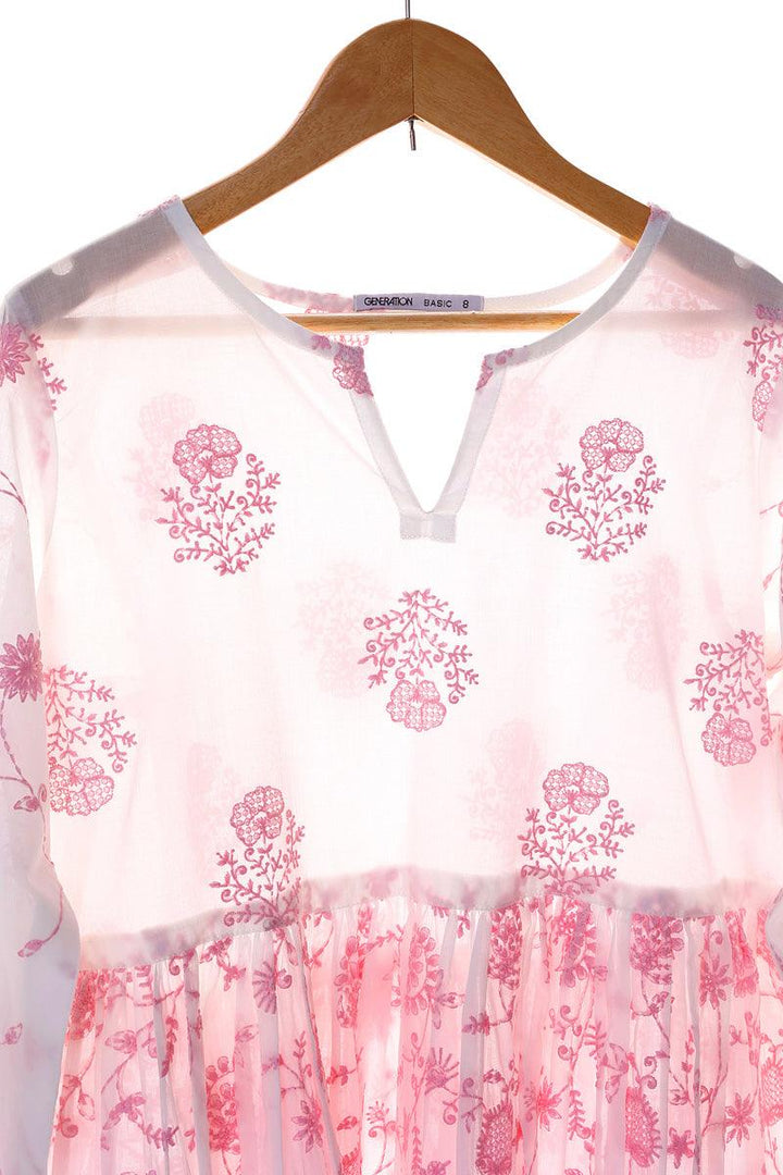Generation - Bahar Peplum - Red - Lawn - 1 Piece