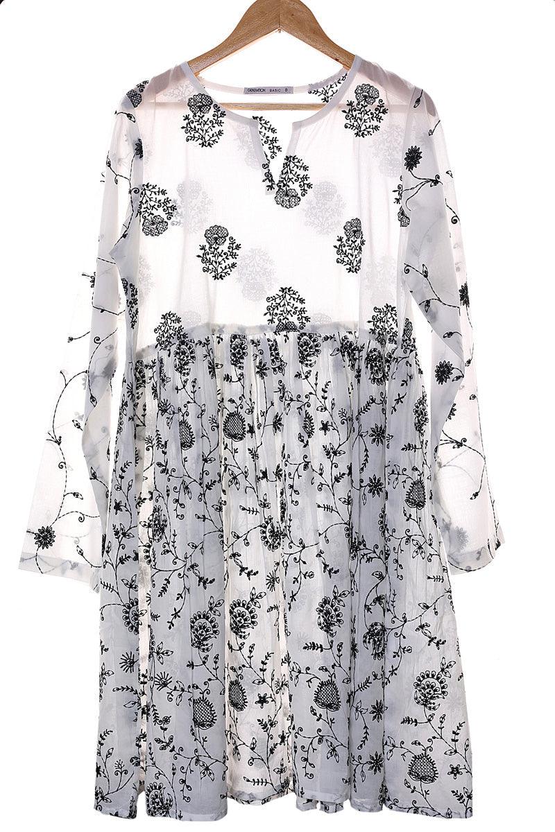 Generation - Bahar Monochromatic Frock - White - Lawn - 1 Piece