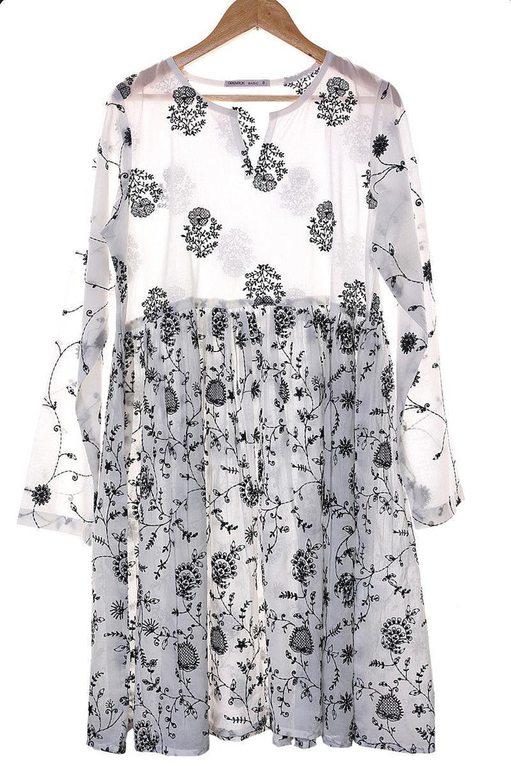 Generation - Bahar Monochromatic Frock - White - Lawn - 1 Piece