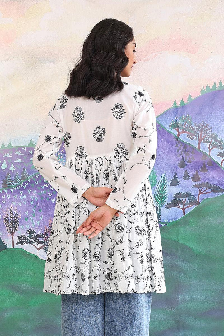 Generation - Bahar Monochromatic Frock - White - Lawn - 1 Piece