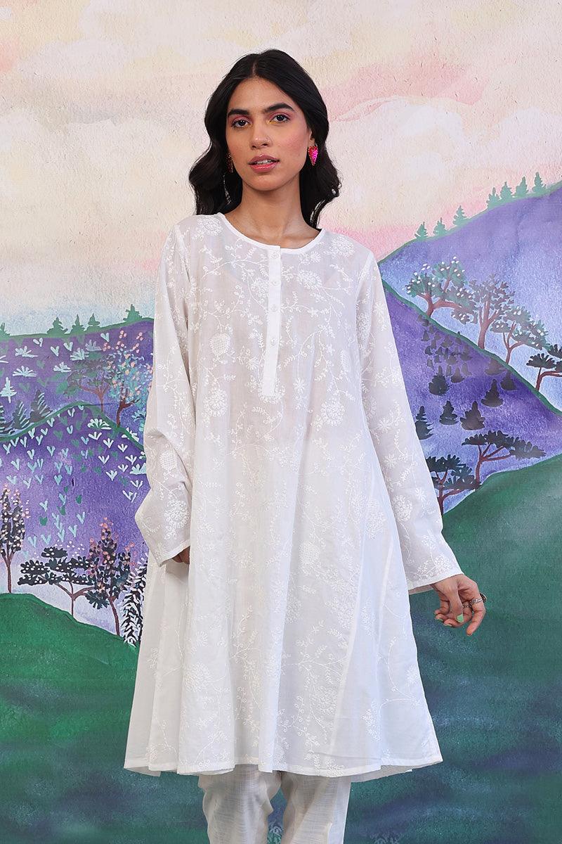 Generation - Bahar Embroidered Safaida Kurta - White - Lawn - 1 Piece