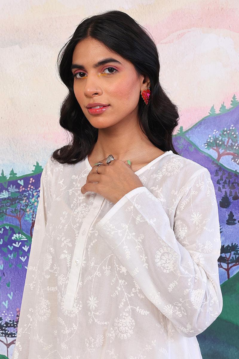 Generation - Bahar Embroidered Safaida Kurta - White - Lawn - 1 Piece