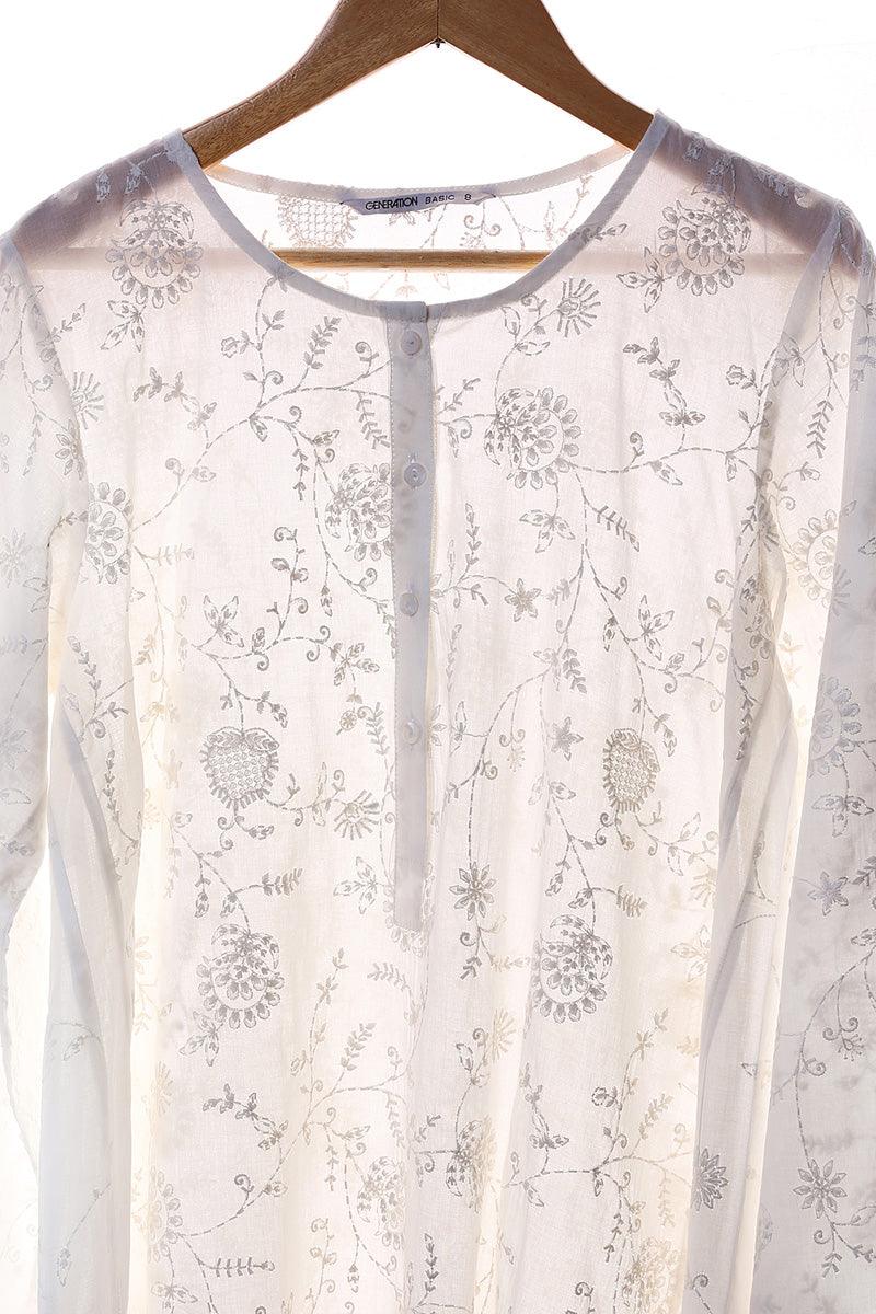 Generation - Bahar Embroidered Safaida Kurta - White - Lawn - 1 Piece