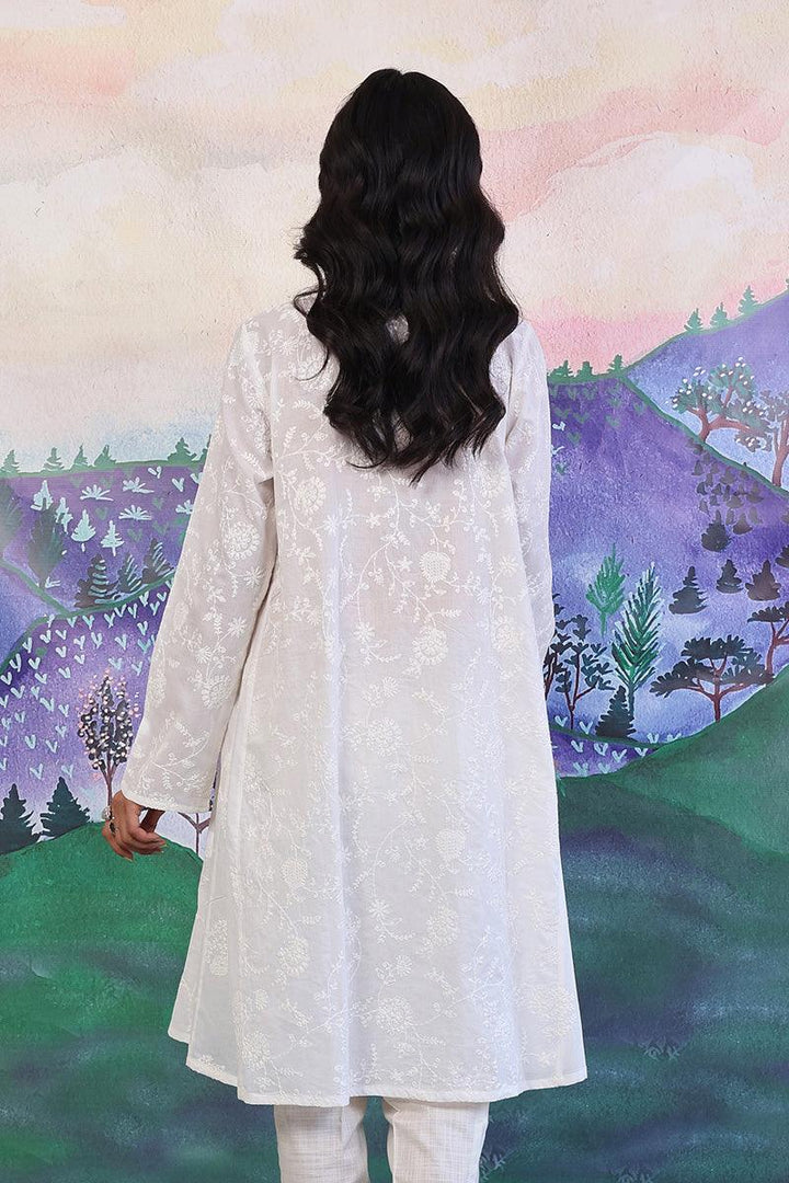 Generation - Bahar Embroidered Safaida Kurta - White - Lawn - 1 Piece