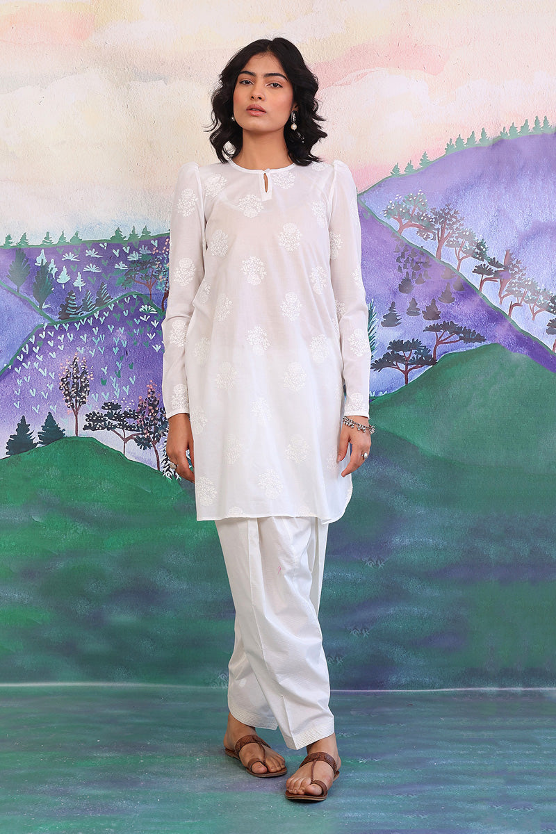 Generation - Bahar Puff Sleeves Kurta - White - Lawn - 1 Piece