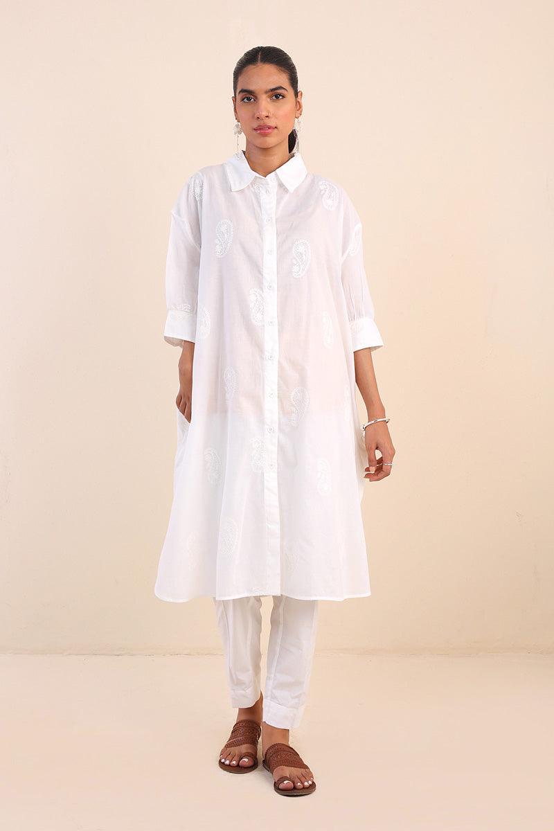 Generation - Bahar Collared Tunic - Cotton - White - 1 Piece