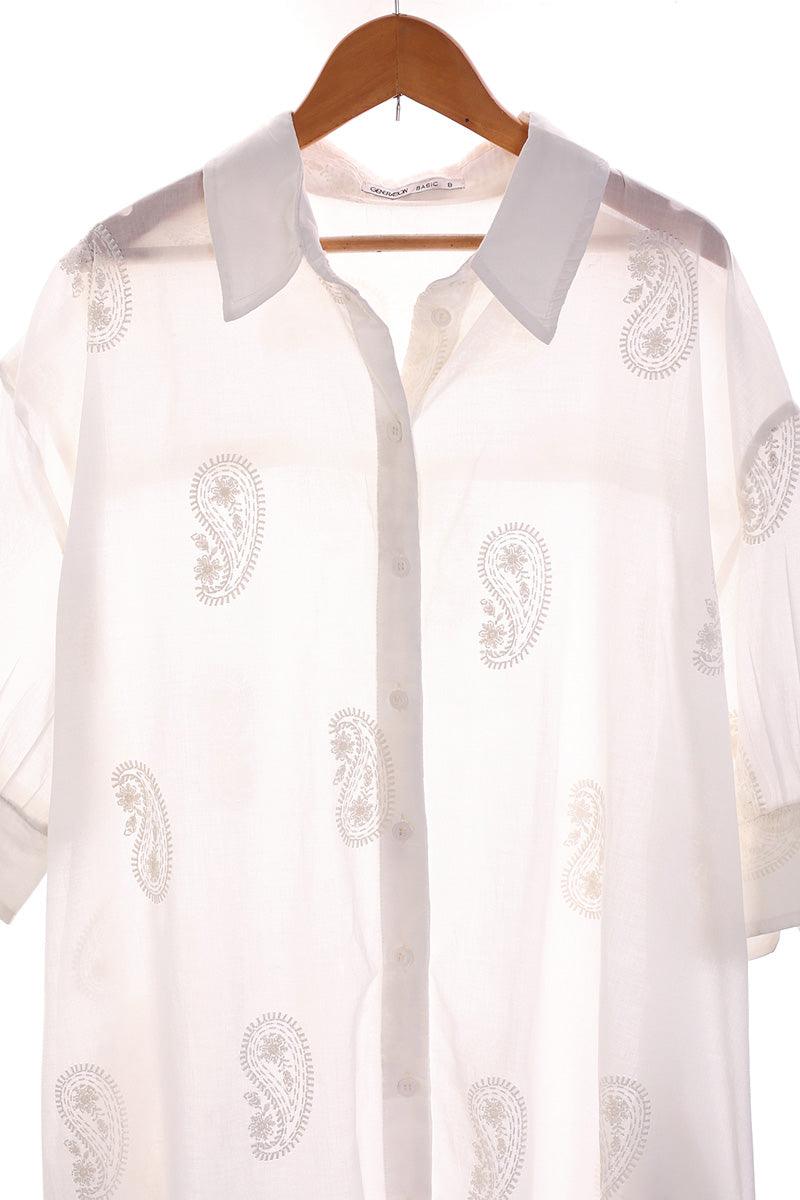 Generation - Bahar Collared Tunic - Cotton - White - 1 Piece