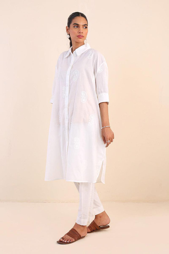 Generation - Bahar Collared Tunic - Cotton - White - 1 Piece