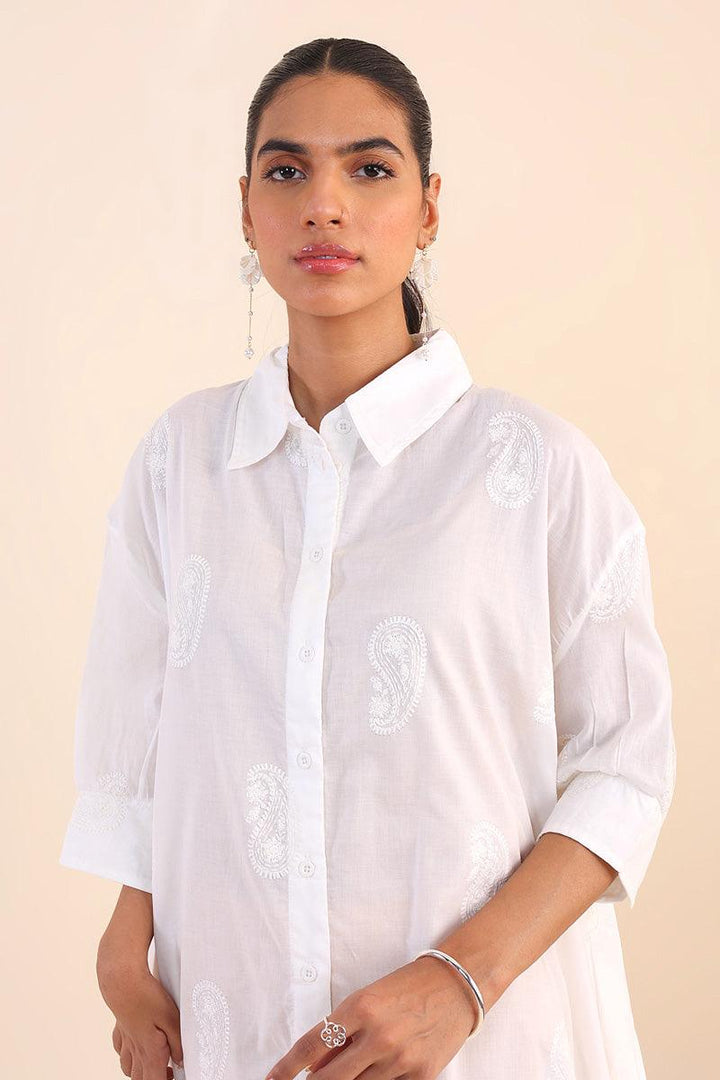 Generation - Bahar Collared Tunic - Cotton - White - 1 Piece