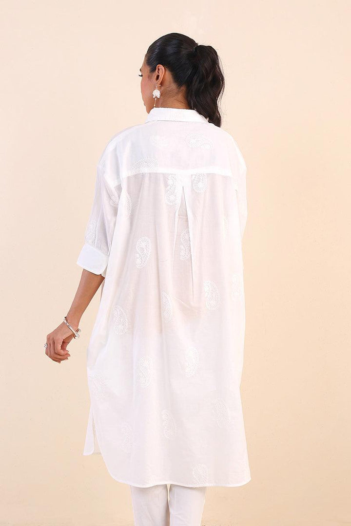 Generation - Bahar Collared Tunic - Cotton - White - 1 Piece