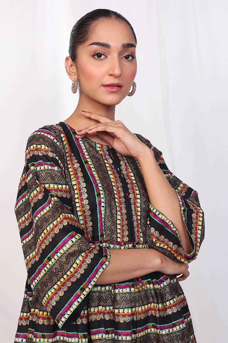 Generation - Zarnigar Peplum Top - Black - Lawn - 1 Piece