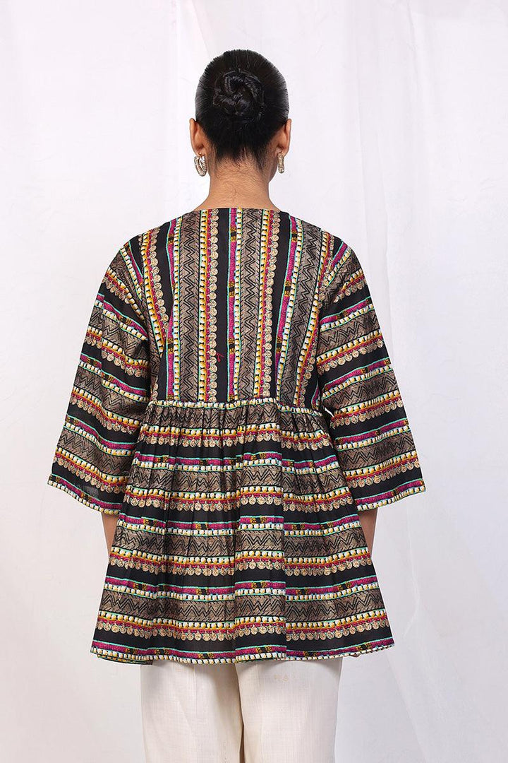 Generation - Zarnigar Peplum Top - Black - Lawn - 1 Piece