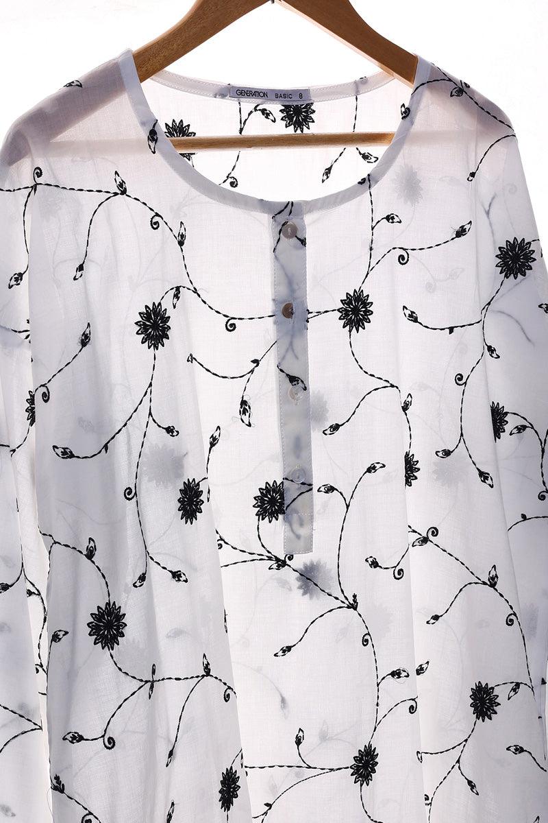 Generation - Bahar Jaal Embroidered Kurta - Black - Lawn - 1 Piece