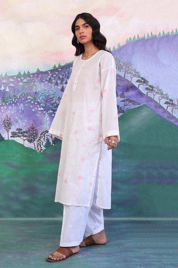 Generation - Bahar Jaal Embroidered Kurta - Red - Lawn - 1 Piece