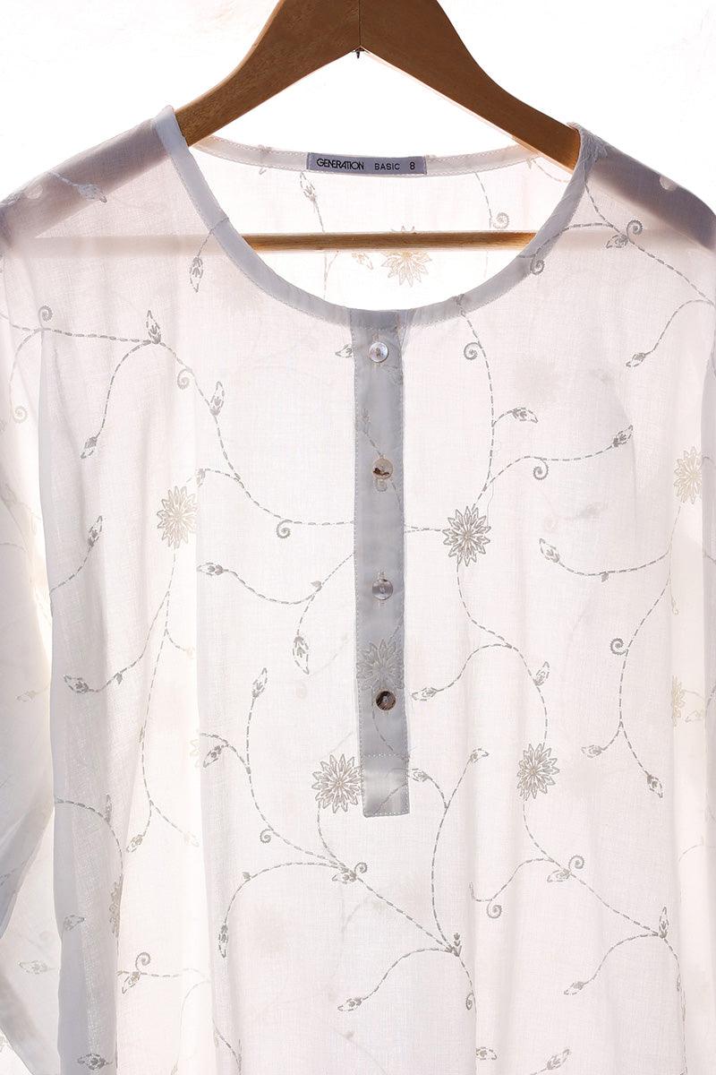 Generation - Bahar Embroidered Kurta - White - Lawn - 1 Piece