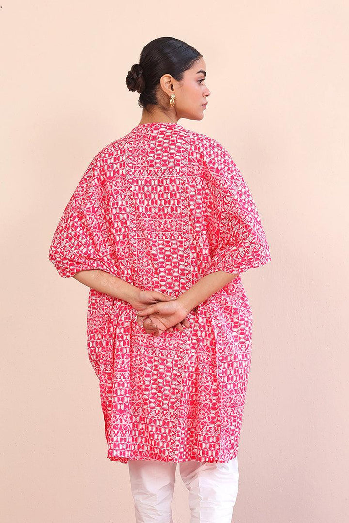 Generation - Linocut Kaftaan - Pink - Lawn - 2 Piece