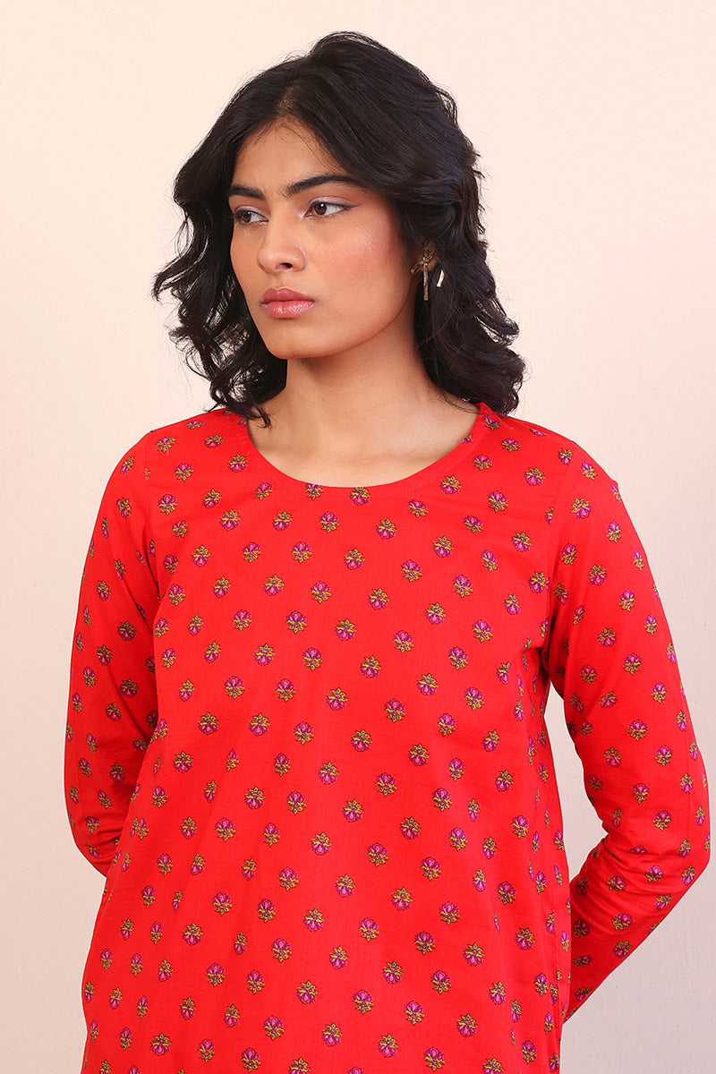 Generation - Afghani Gharara 2-Piece - Red - Lawn