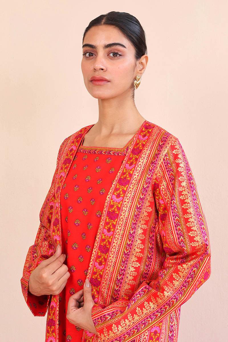 Generation - Afghani Jacket - Red - Lawn - 1 Piece