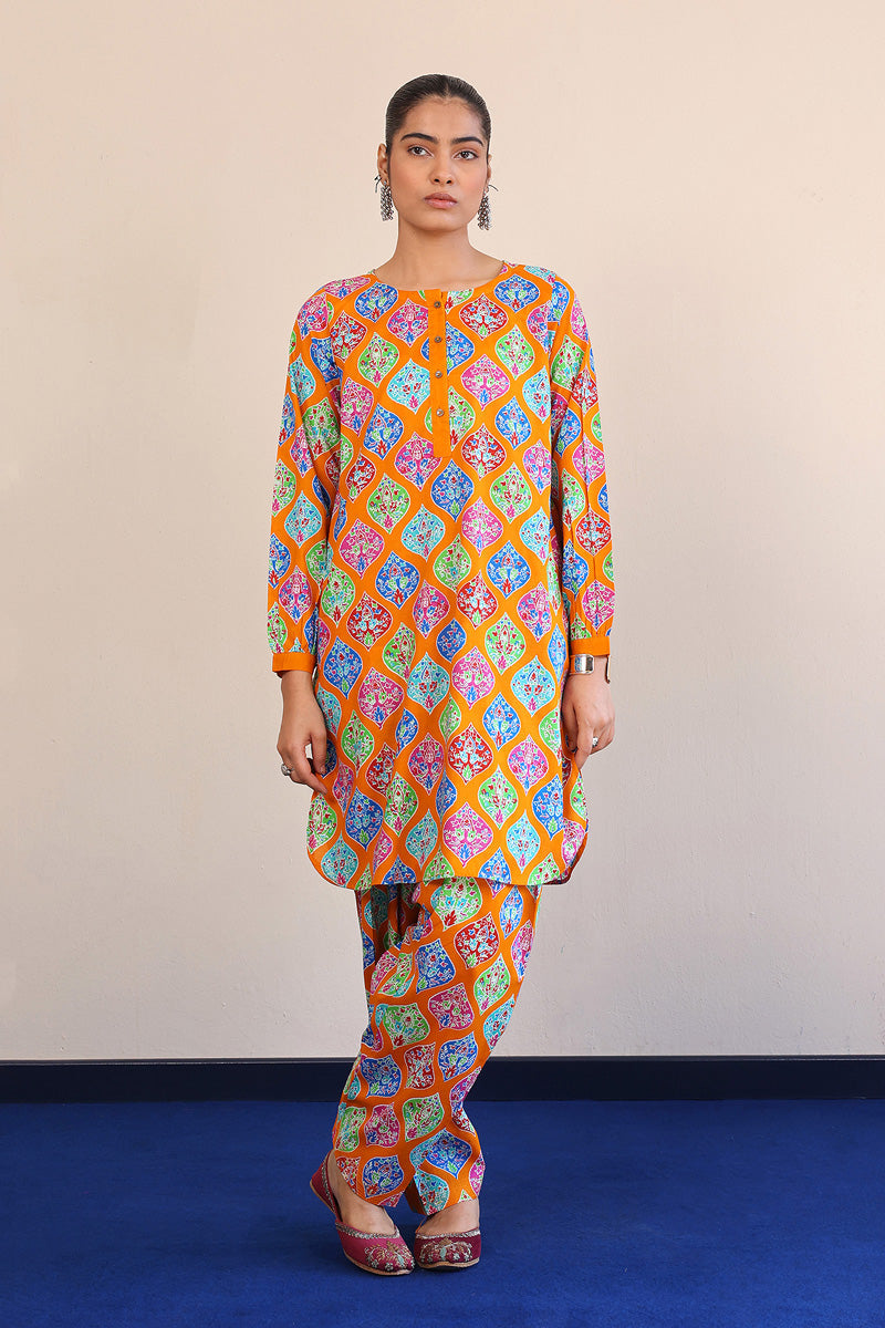 Generation - Kanni Matching Set - Orange - Lawn - 2 Piece
