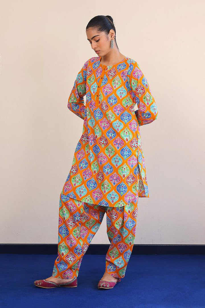 Generation - Kanni Matching Set - Orange - Lawn - 2 Piece