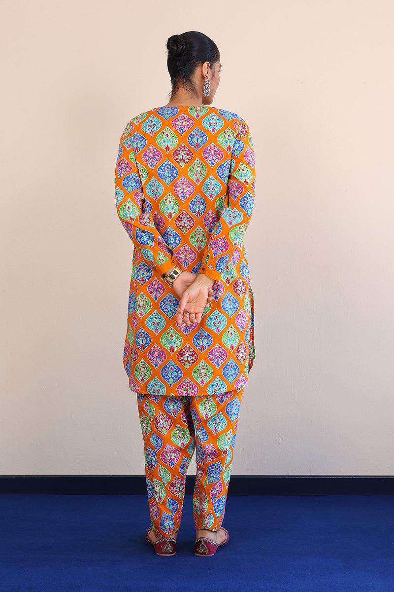 Generation - Kanni Matching Set - Orange - Lawn - 2 Piece