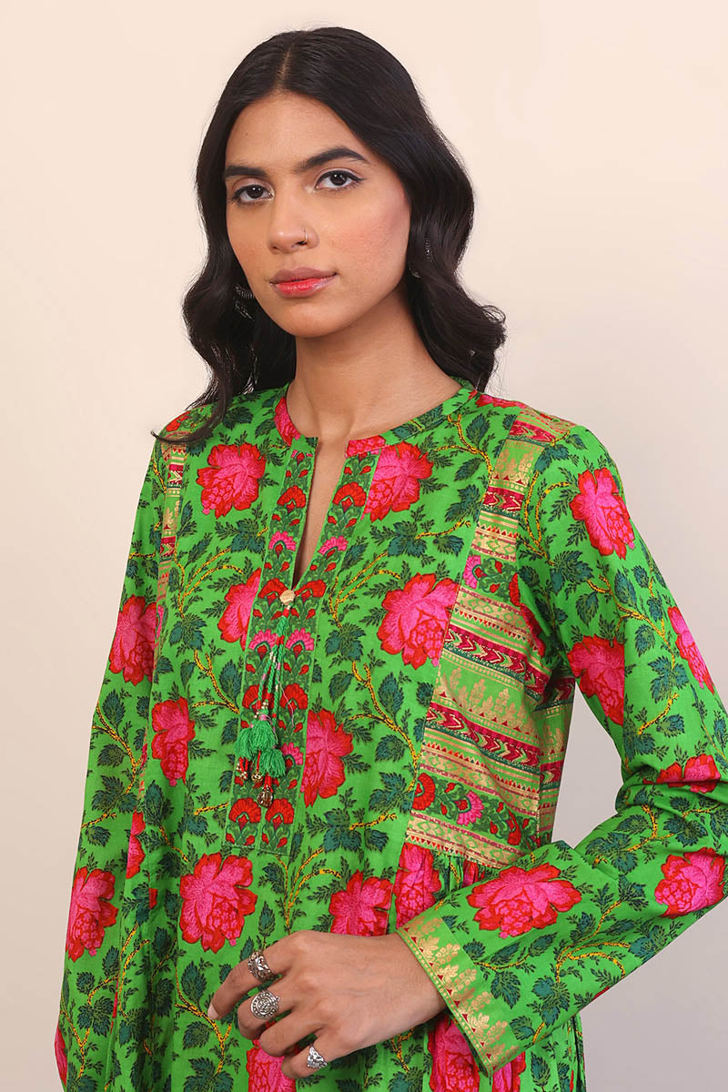 Generation - Afghani Dress - Green - Lawn - 1 Piece