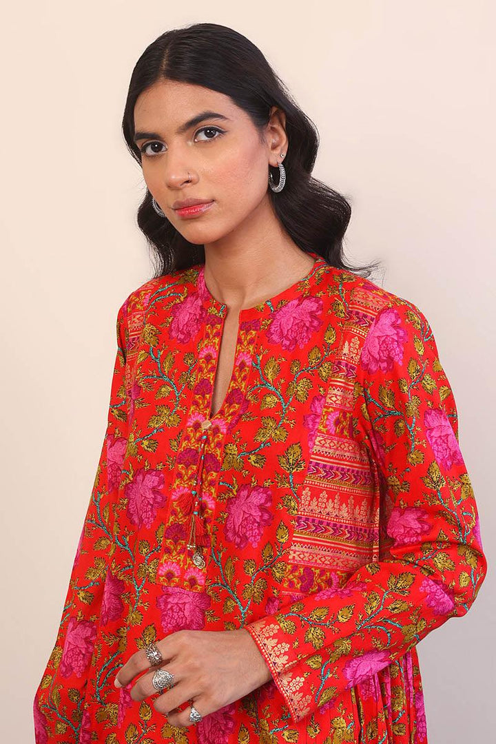 Generation - Afghani Dress - Red - Lawn - 1 Piece