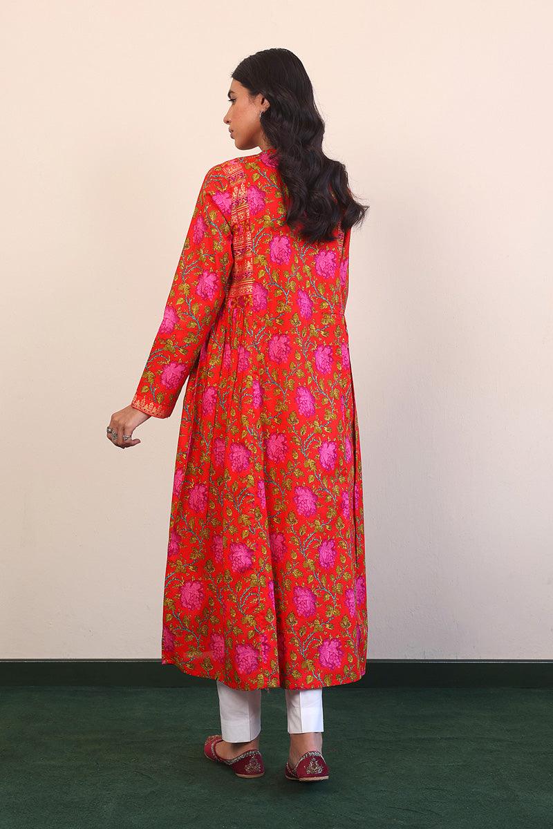 Generation - Afghani Dress - Red - Lawn - 1 Piece