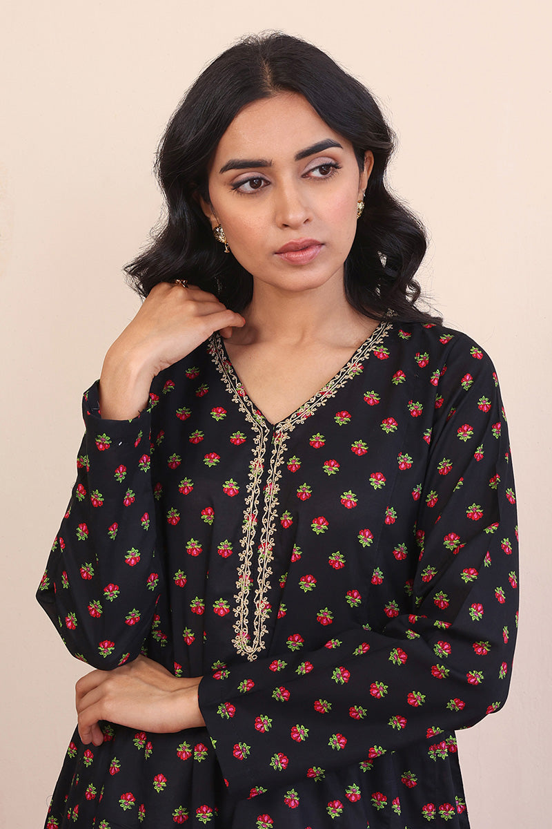Generation - Afghani Flared Dress - Black - Lawn - 1 Piece