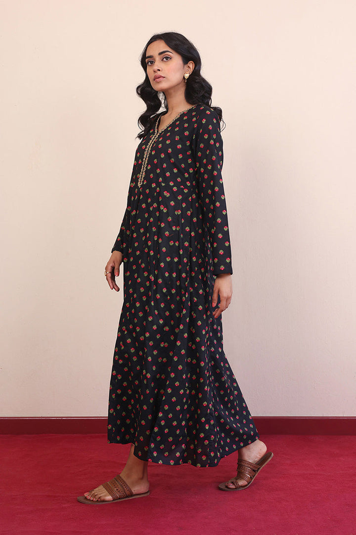 Generation - Afghani Flared Dress - Black - Lawn - 1 Piece