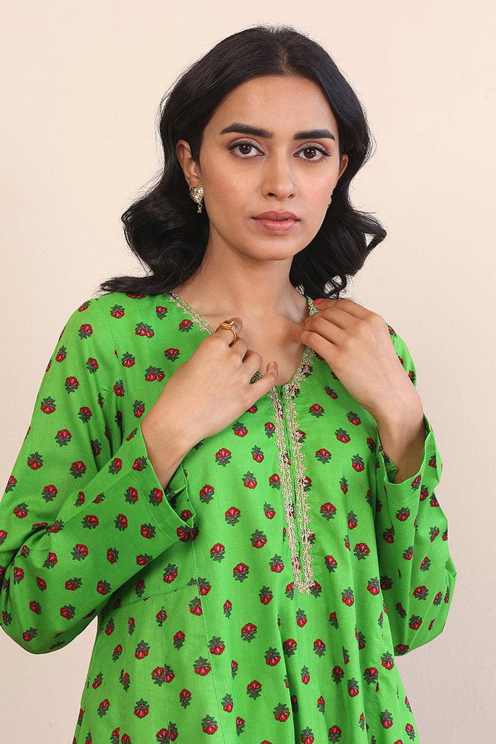 Generation - Afghani Flared Dress - Green - Lawn - 1 Piece