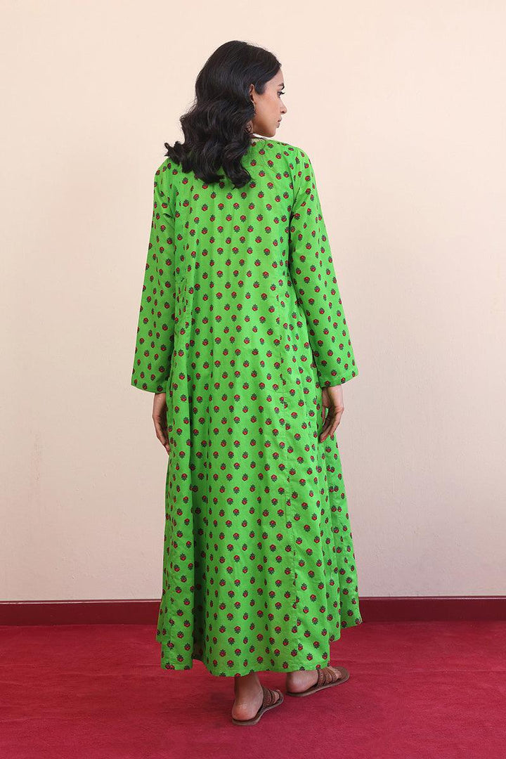 Generation - Afghani Flared Dress - Green - Lawn - 1 Piece
